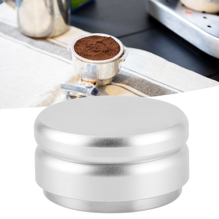 Adjustable Stainless Steel Coffee Tamper Flat Base Coffee Powder Distributor Leveler Tool for Home OfficeSilver