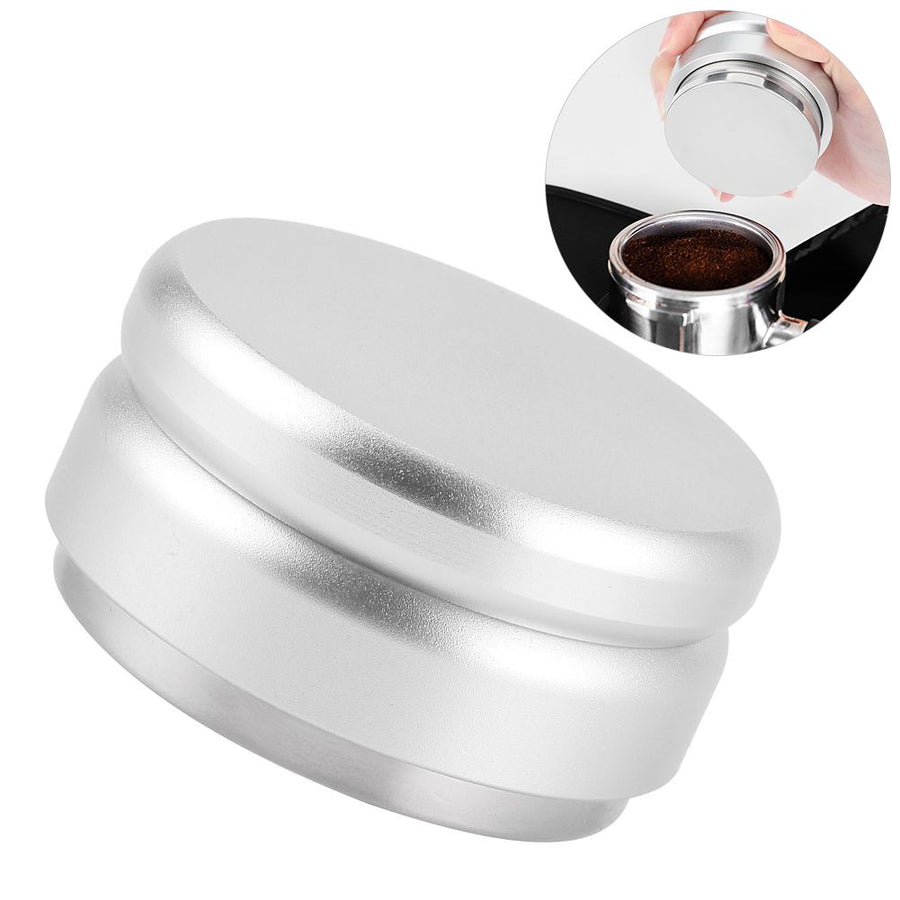 Adjustable Stainless Steel Coffee Tamper Flat Base Coffee Powder Distributor Leveler Tool for Home OfficeSilver