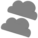 2pcs Children Cloud Shape Placemat Silicone Waterproof Heat Insulation Feeding Plate PlacematGray