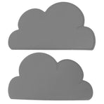 2pcs Children Cloud Shape Placemat Silicone Waterproof Heat Insulation Feeding Plate PlacematGray