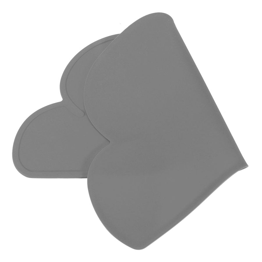 2pcs Children Cloud Shape Placemat Silicone Waterproof Heat Insulation Feeding Plate PlacematGray