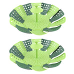 2pcs Foldable Steaming Basket High Temperature Resistant Cooker Dish for Vegetable Fruit