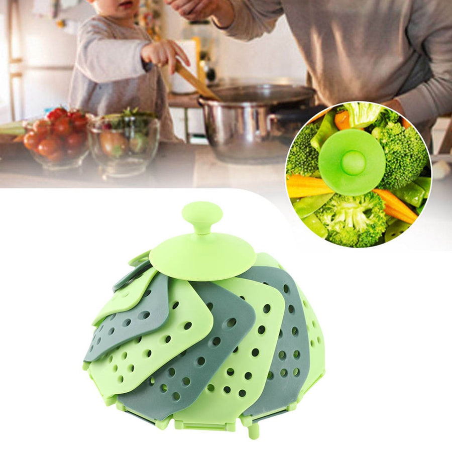 2pcs Foldable Steaming Basket High Temperature Resistant Cooker Dish for Vegetable Fruit