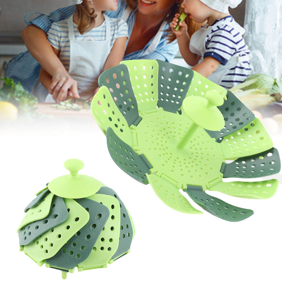 2pcs Foldable Steaming Basket High Temperature Resistant Cooker Dish for Vegetable Fruit