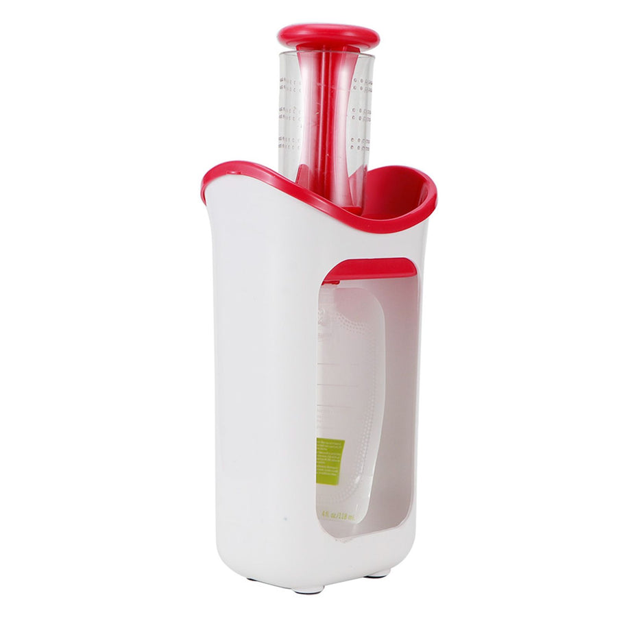 Squeeze Station Press &amp; Store System Portable Children Fruit Puree Squeezer Food Pouches for Home Kitchen(Rosy Red )