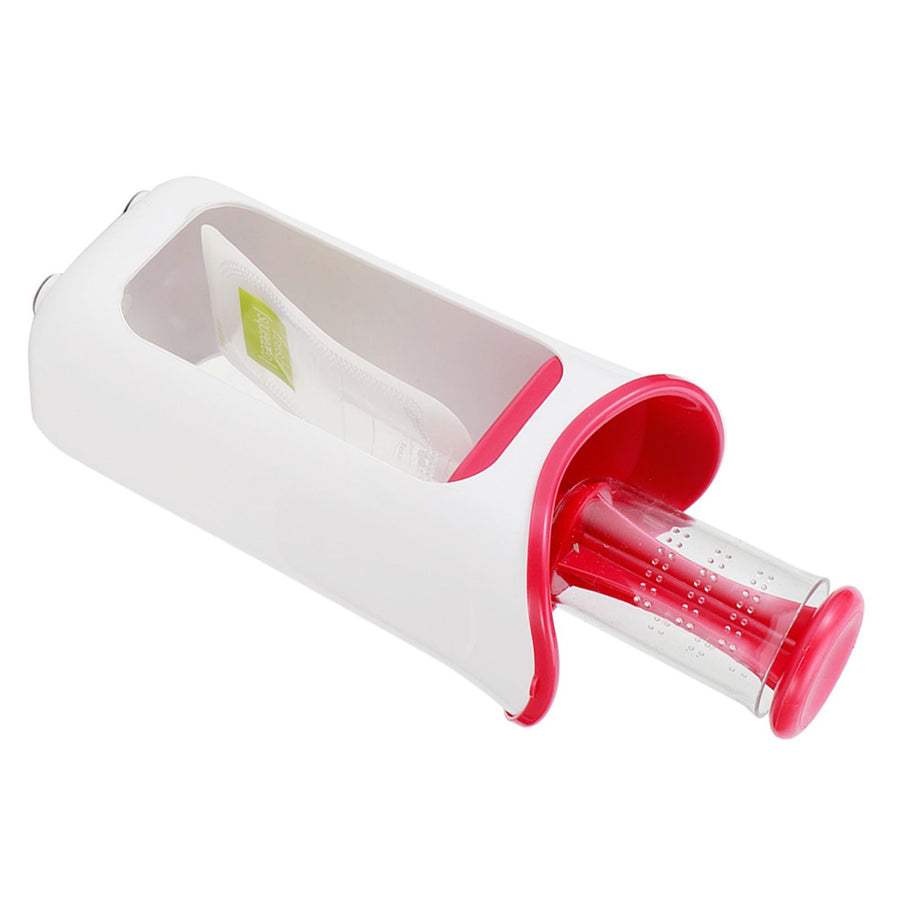 Squeeze Station Press &amp; Store System Portable Children Fruit Puree Squeezer Food Pouches for Home Kitchen(Rosy Red )