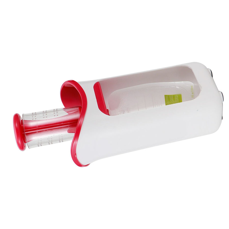 Squeeze Station Press &amp; Store System Portable Children Fruit Puree Squeezer Food Pouches for Home Kitchen(Rosy Red )