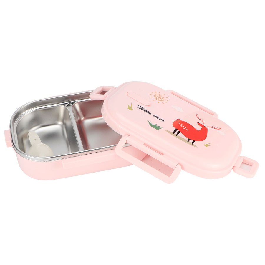 Insulated Lunch Box Leak Proof Stainless Steel Bento Box Japanese Food Children Container(Pink )