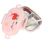 Insulated Lunch Box Leak Proof Stainless Steel Bento Box Japanese Food Children Container(Pink )