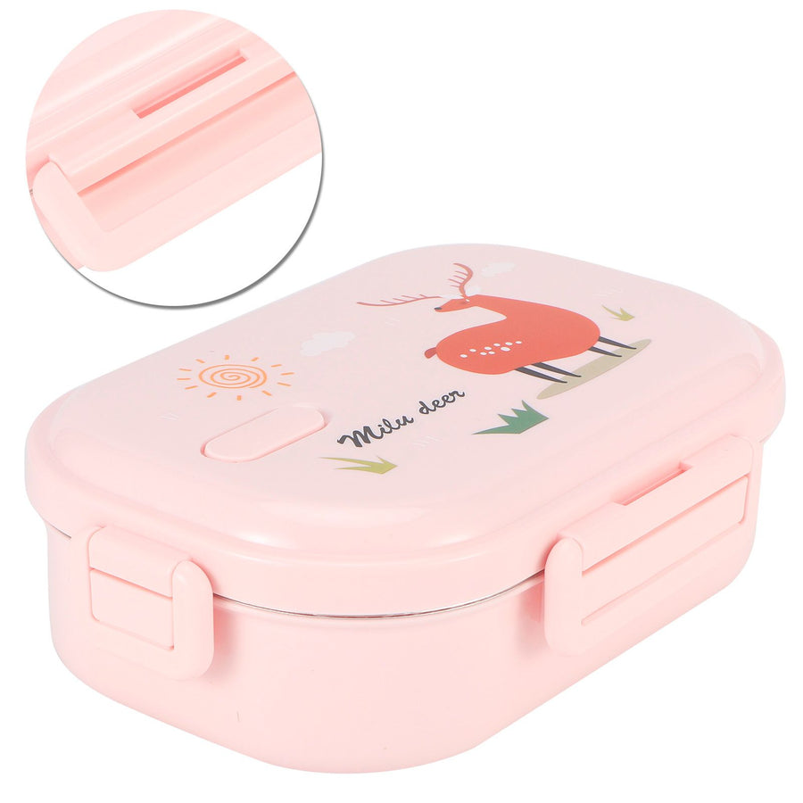Insulated Lunch Box Leak Proof Stainless Steel Bento Box Japanese Food Children Container(Pink )