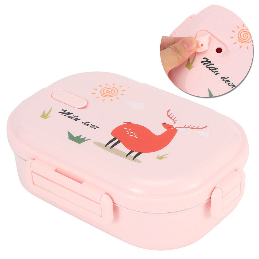 Insulated Lunch Box Leak Proof Stainless Steel Bento Box Japanese Food Children Container(Pink )