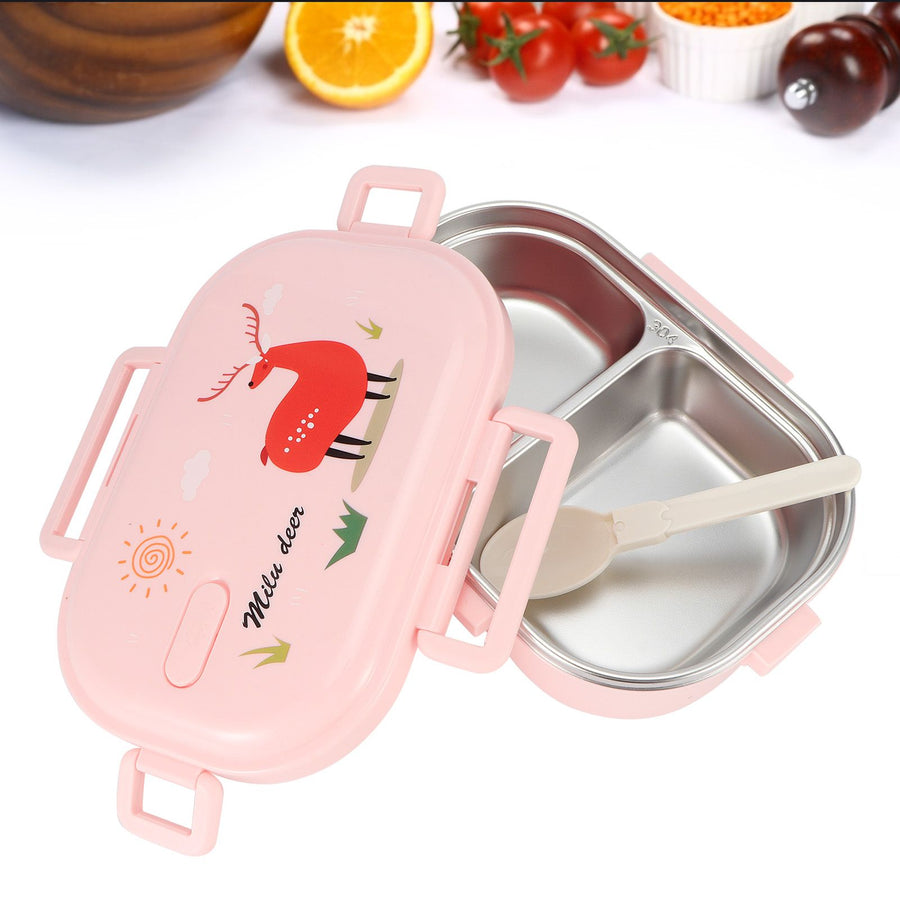 Insulated Lunch Box Leak Proof Stainless Steel Bento Box Japanese Food Children Container(Pink )