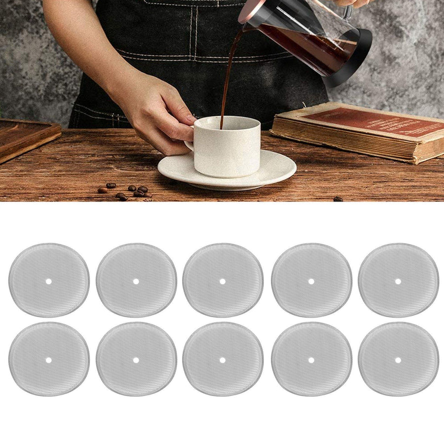 10Pcs Reusable 304 Stainless Steel Filter Mesh for 1000mm Coffee Press Pot Accessory150 Mesh