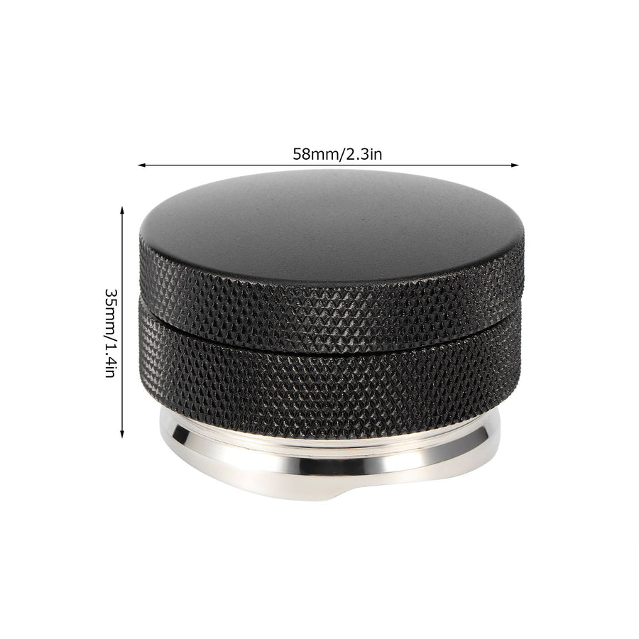 58mm Stainless Steel Coffee Tamper Powder Distributor Leveler Tool Adjustable Height with NonSlip Thread(4 Angled Slopes Base )