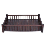 Rectangular Bamboo Kung Fu Tea Tray Saucer Accessories Coffee Food Storage Container Chinese DecorationDark Brown