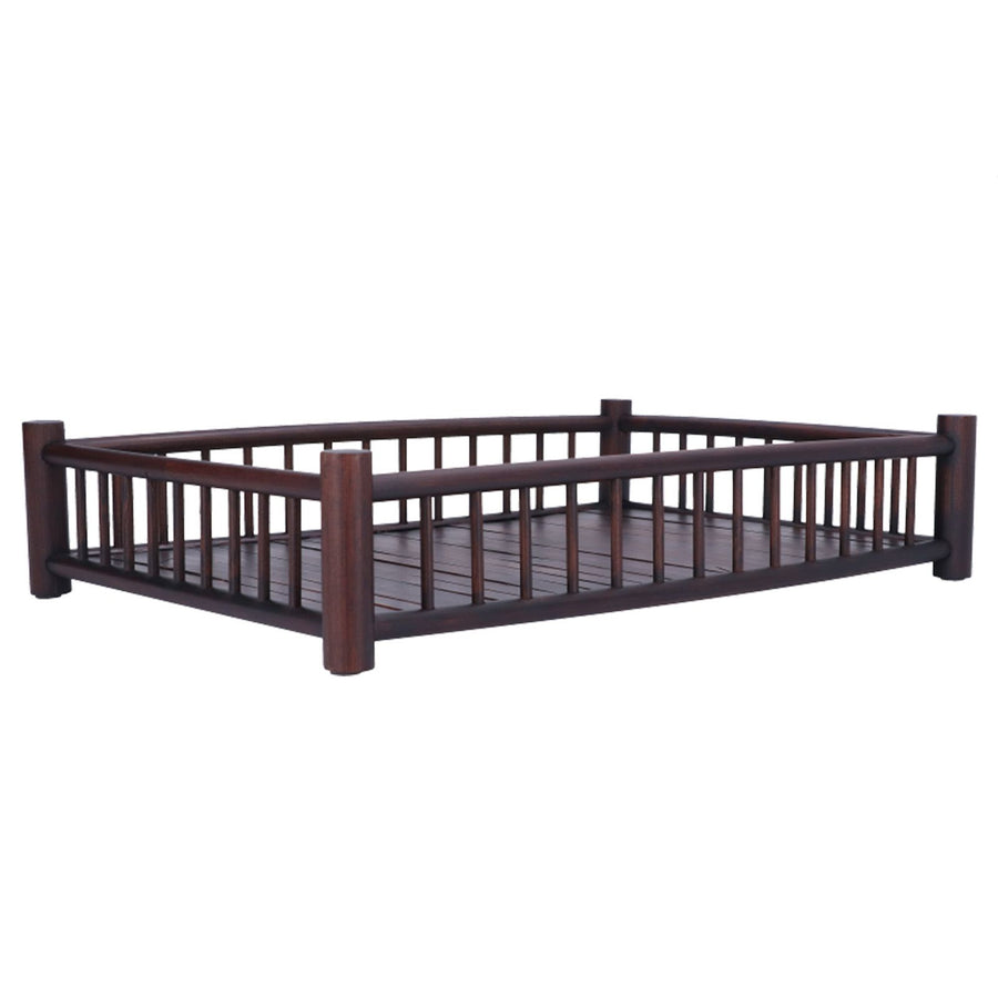 Rectangular Bamboo Kung Fu Tea Tray Saucer Accessories Coffee Food Storage Container Chinese DecorationDark Brown