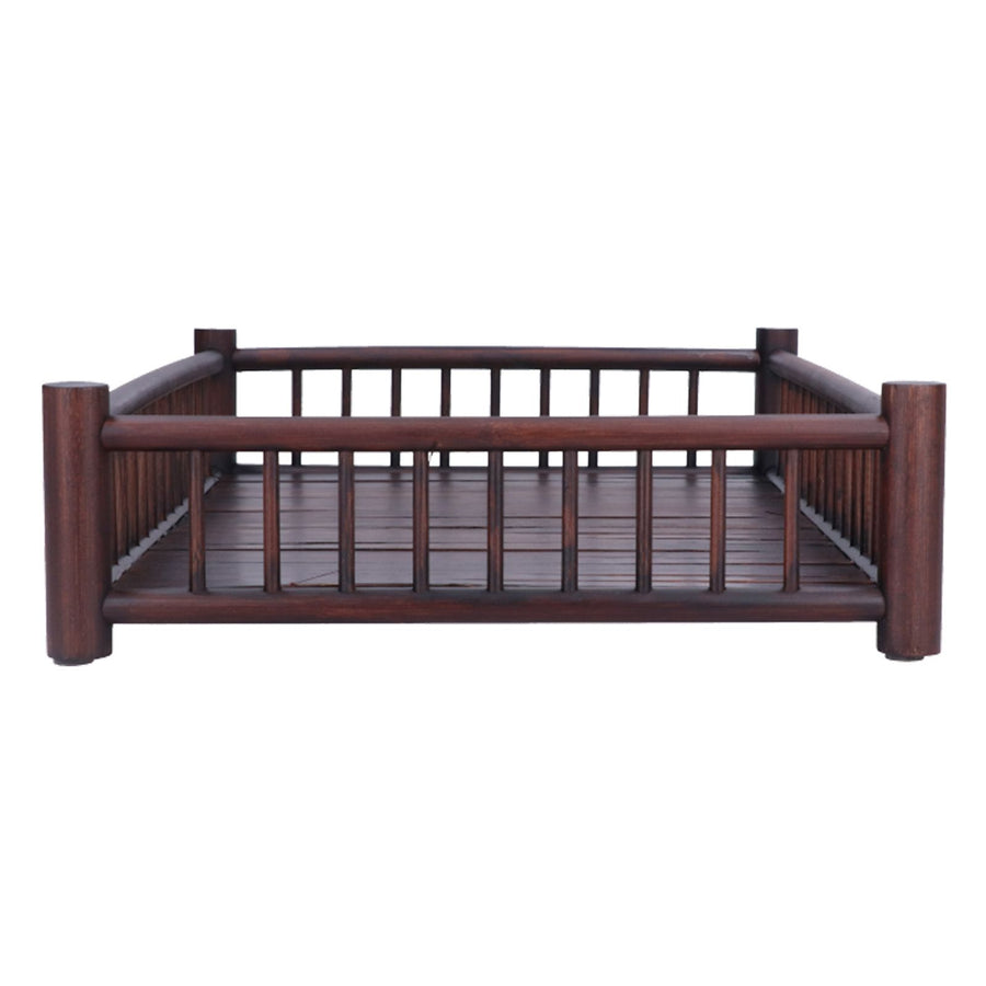 Rectangular Bamboo Kung Fu Tea Tray Saucer Accessories Coffee Food Storage Container Chinese DecorationDark Brown