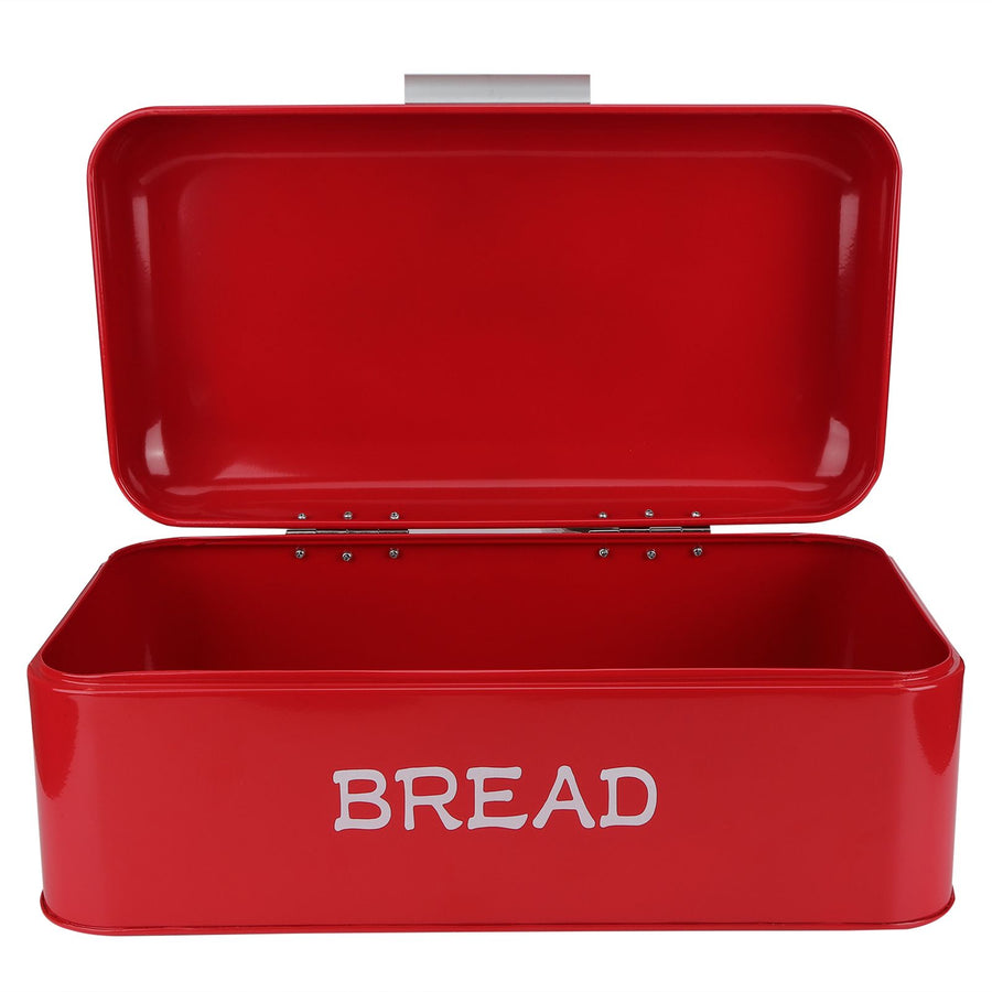 European Style Bread Bin Box Food Storage Container Kitchen Accessory for Bakery Shop Red
