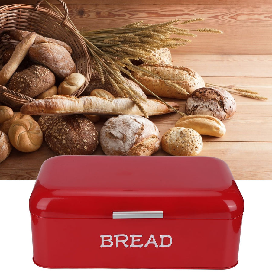 European Style Bread Bin Box Food Storage Container Kitchen Accessory for Bakery Shop Red