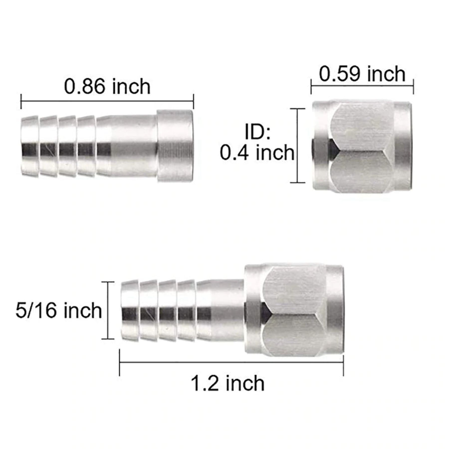 2 Set 8mm Stainless Steel 1/4in 5/16in Nut Barb Connector for Ball Lock Pin Lock Home Brew Fitting