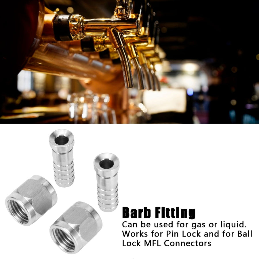 2 Set 8mm Stainless Steel 1/4in 5/16in Nut Barb Connector for Ball Lock Pin Lock Home Brew Fitting