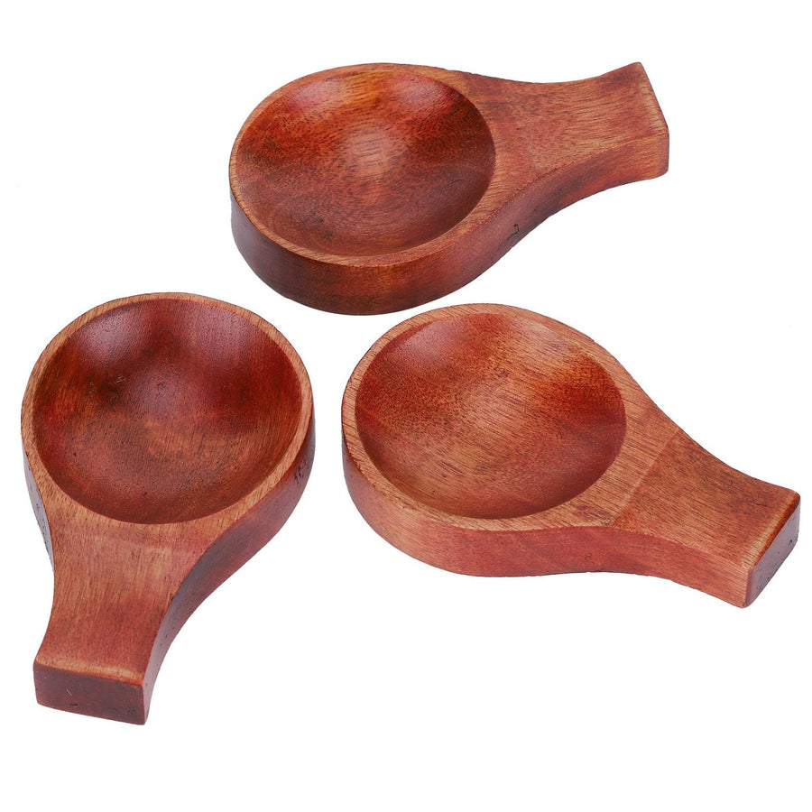 5Pcs Japanese Style Wooden Soy Sauce Seasoning Dish Flavor Spices Plate Tableware Kitchen Tool