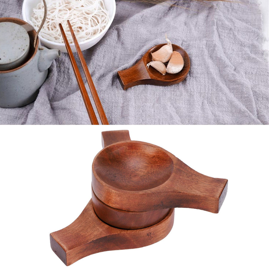 5Pcs Japanese Style Wooden Soy Sauce Seasoning Dish Flavor Spices Plate Tableware Kitchen Tool