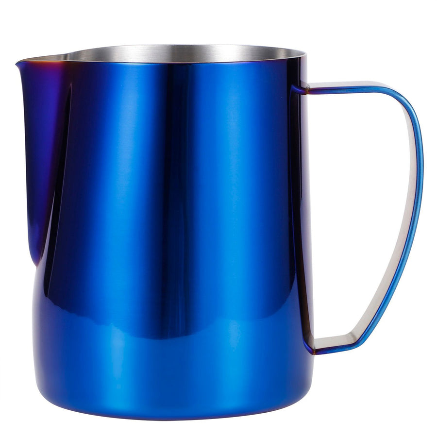Japanese Style Stainless Steel Colorful Coffee Jug Milk Frothing Cup Latte Art PitcherColorful Blue 600ml