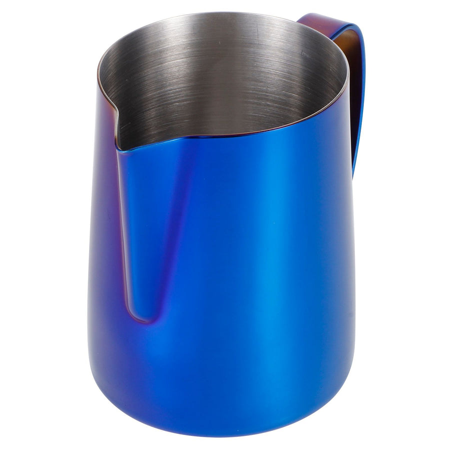 Japanese Style Stainless Steel Colorful Coffee Jug Milk Frothing Cup Latte Art PitcherColorful Blue 600ml