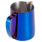 Japanese Style Stainless Steel Colorful Coffee Jug Milk Frothing Cup Latte Art PitcherColorful Blue 600ml