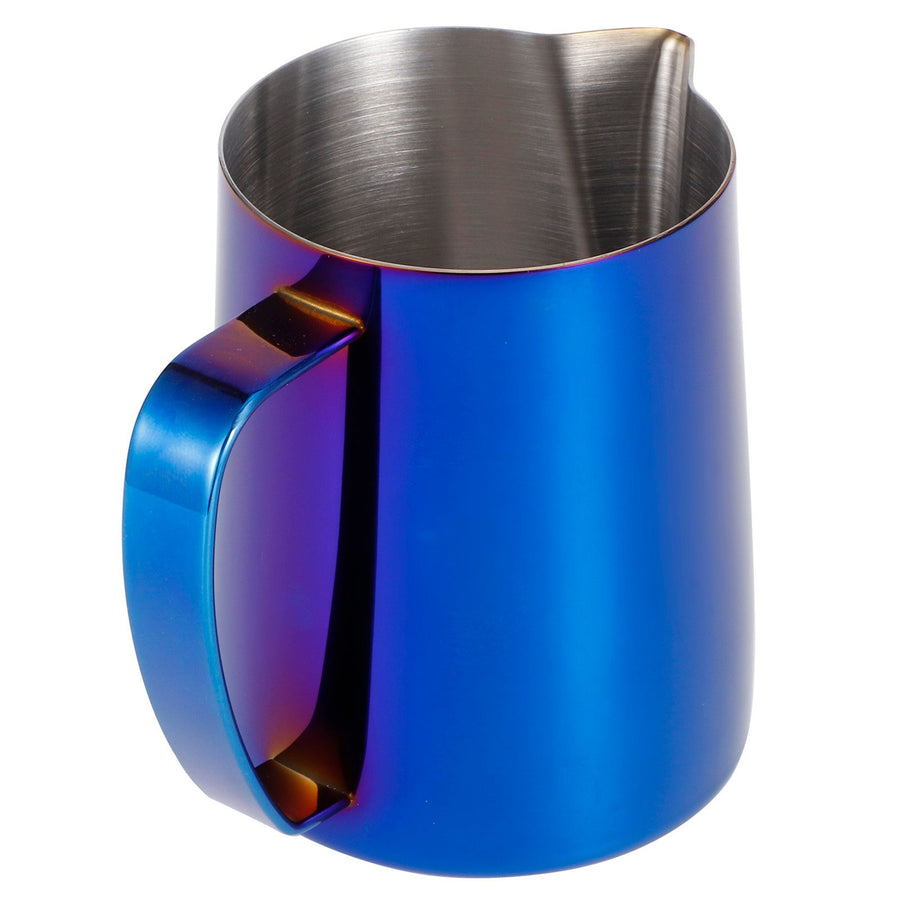 Japanese Style Stainless Steel Colorful Coffee Jug Milk Frothing Cup Latte Art PitcherColorful Blue 600ml