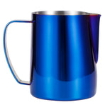 Japanese Style Stainless Steel Colorful Coffee Jug Milk Frothing Cup Latte Art PitcherColorful Blue 600ml
