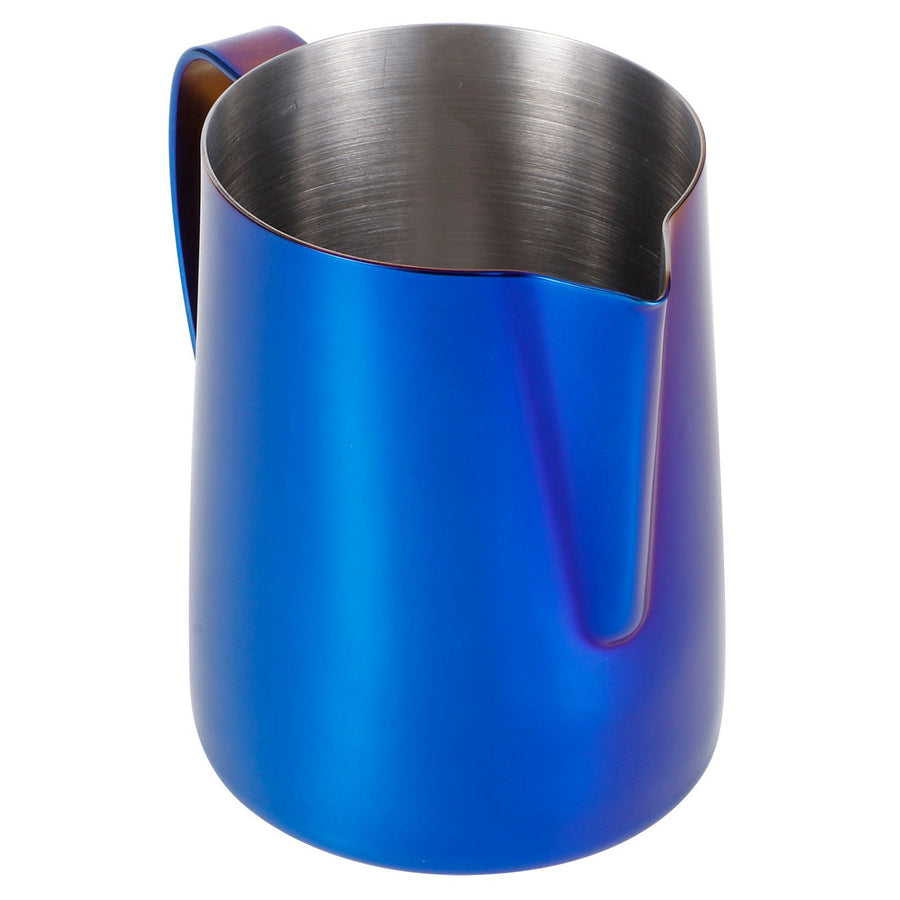 Japanese Style Stainless Steel Colorful Coffee Jug Milk Frothing Cup Latte Art PitcherColorful Blue 600ml