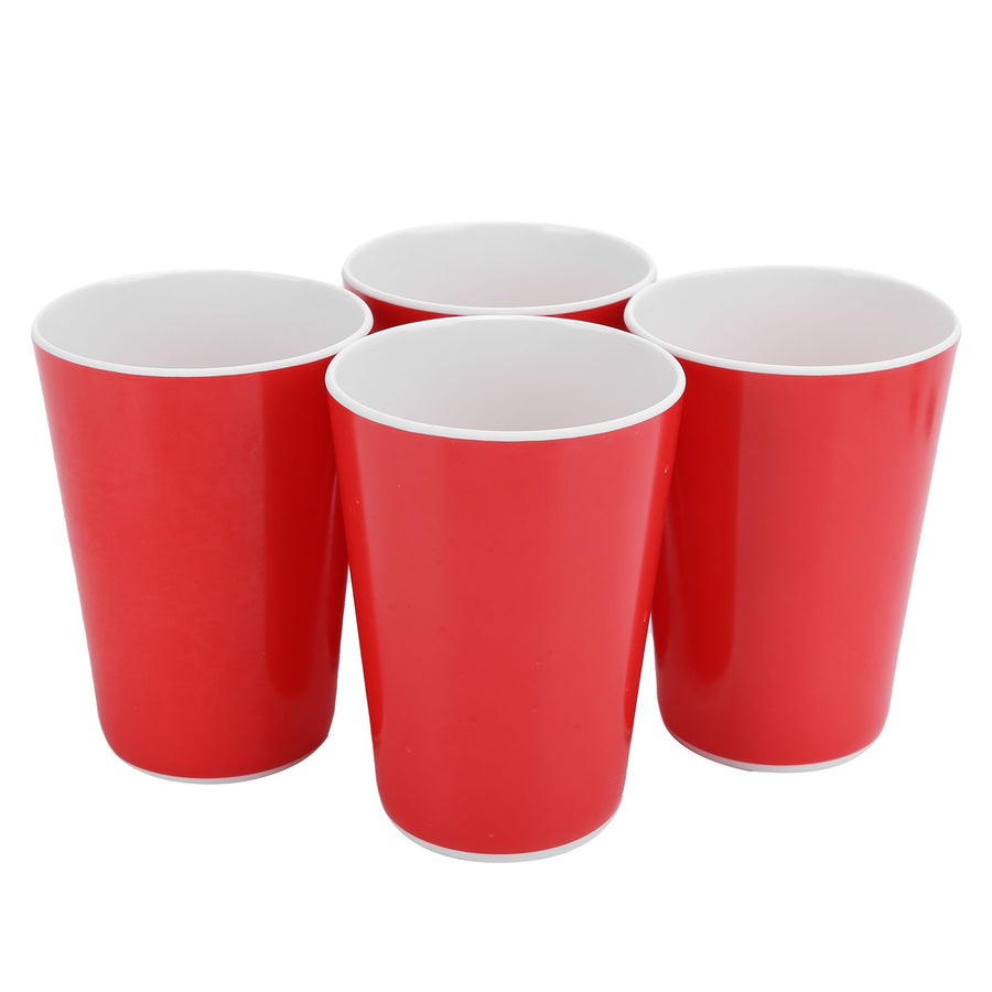 4PCS Imitation Ceramic Water Cup Drinking Mug for Office Home Bar Restaurant SuppliesRed
