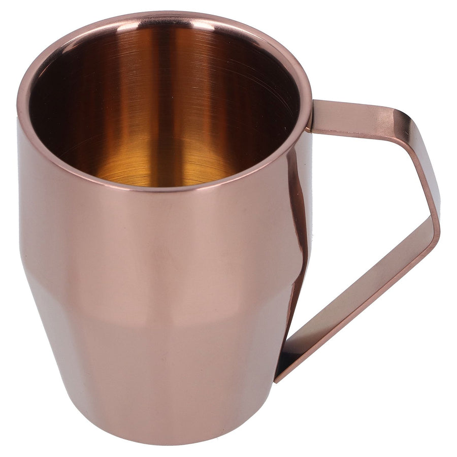Mug Cup 304 Stainless Steel Double Layer Diamond Surface European Coffee Water Cup with HandleRose Gold