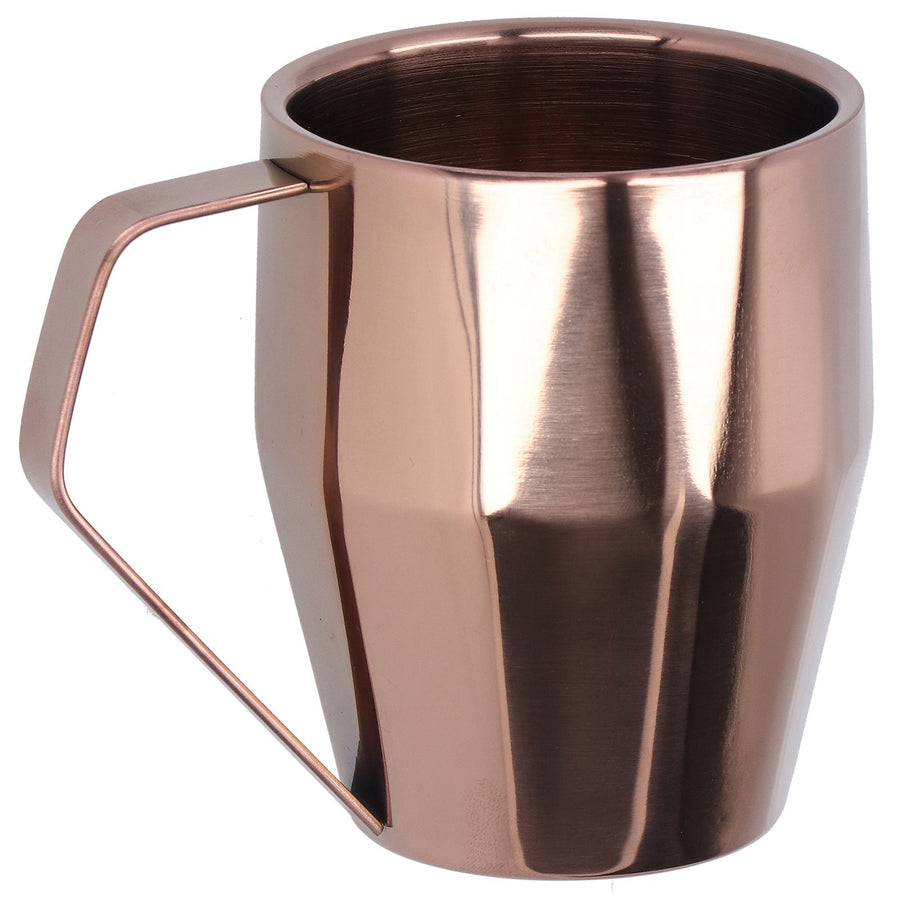 Mug Cup 304 Stainless Steel Double Layer Diamond Surface European Coffee Water Cup with HandleRose Gold