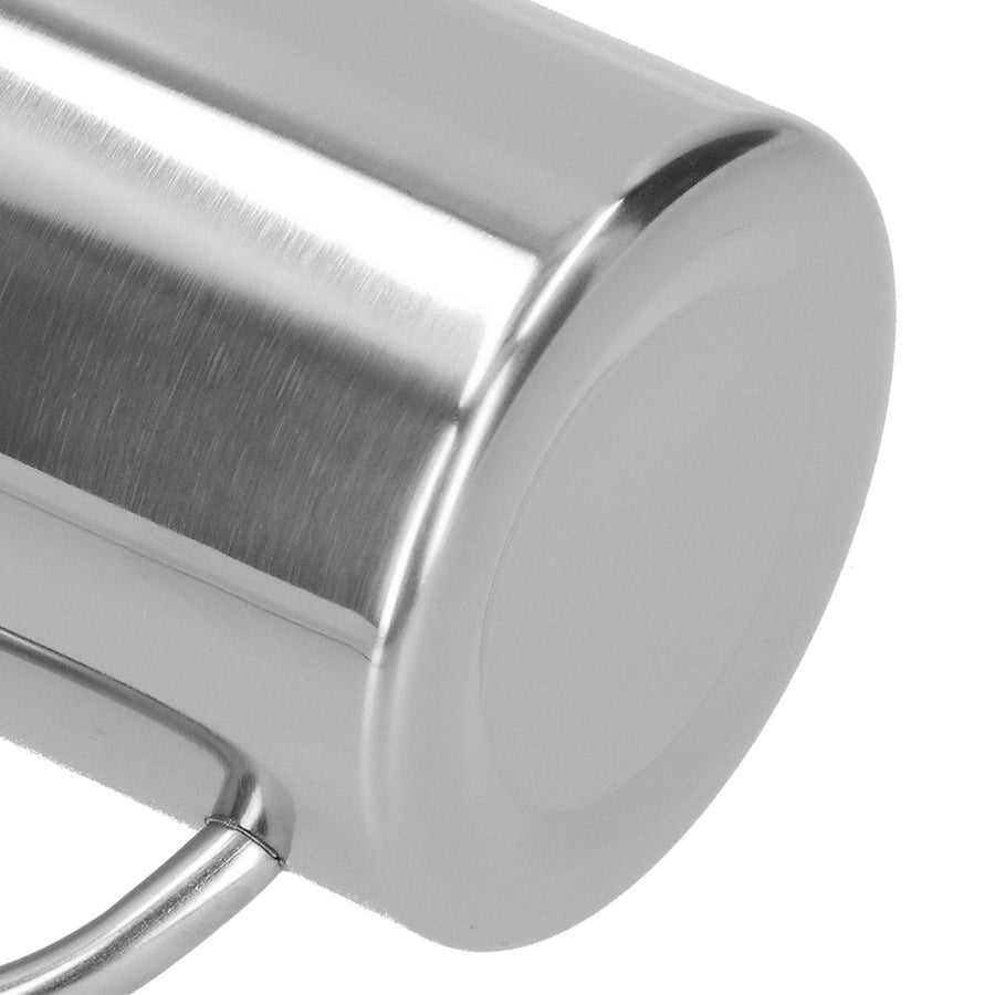 Mug Cup 304 Stainless Steel Double Layer Anti Scald Coffee Tea Water Cup with Handle 400ml(Silver )