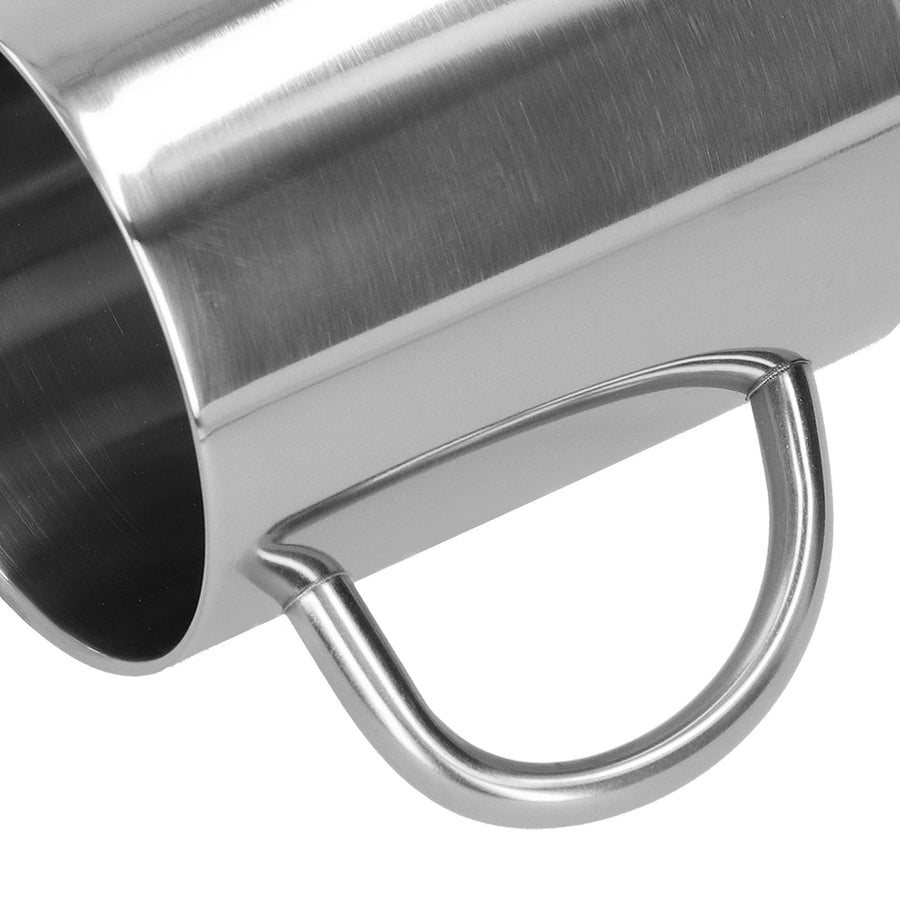 Mug Cup 304 Stainless Steel Double Layer Anti Scald Coffee Tea Water Cup with Handle 400ml(Silver )
