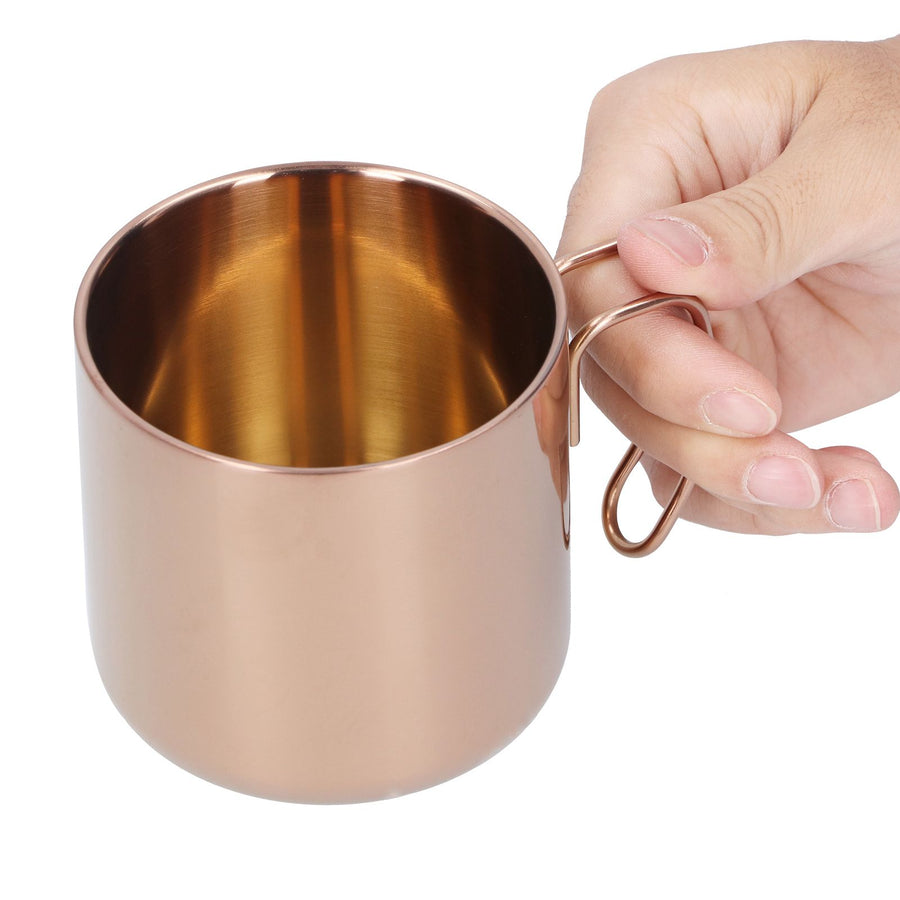 400ml Coffee Mug 304 Stainless Steel Drinkware Portable Tea Cup for Bar Home Office without LidRose Gold
