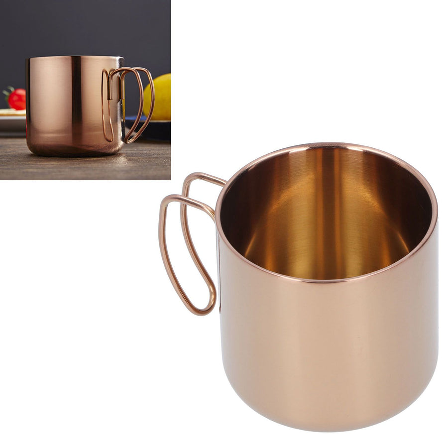 400ml Coffee Mug 304 Stainless Steel Drinkware Portable Tea Cup for Bar Home Office without LidRose Gold