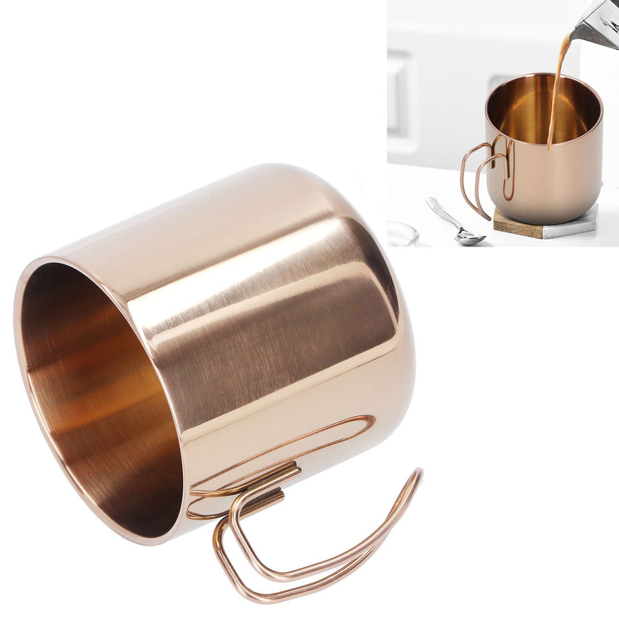400ml Coffee Mug 304 Stainless Steel Drinkware Portable Tea Cup for Bar Home Office without LidRose Gold