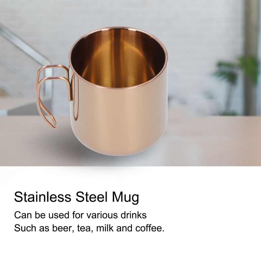 400ml Coffee Mug 304 Stainless Steel Drinkware Portable Tea Cup for Bar Home Office without LidRose Gold