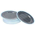 12PCS Salad Plate HighGrade Imitation Porcelain Dinnerware Tableware for Home Use(Dark Blue Dot )