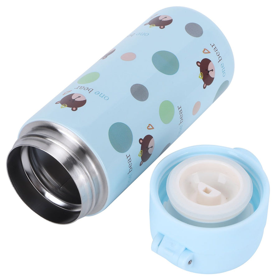 Cartoon Animal Water Cup 304 Stainless Steel Originality Bounce Button Mug for FemaleBlue 350‑500ml