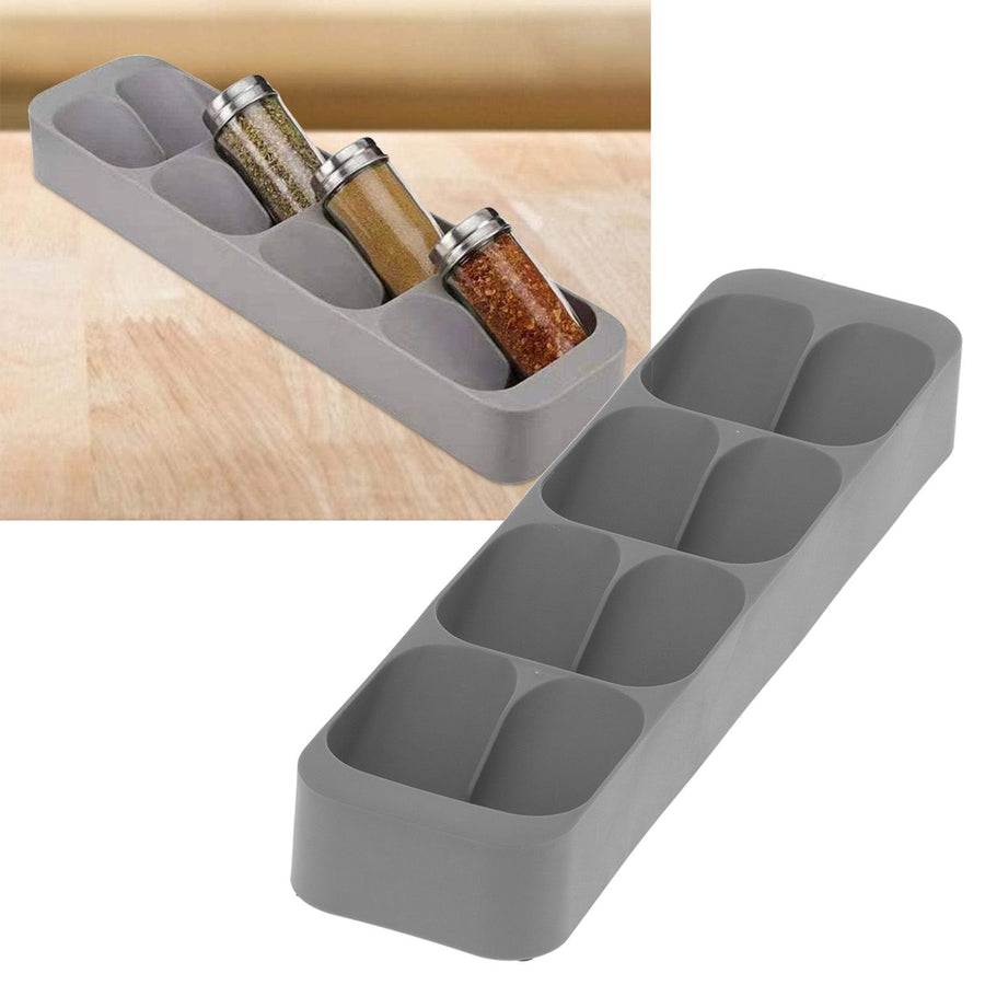 Grey Kitchen Spice Bottle Rack Kitchen Storage Holder Seasoning Jar Storage Shelf for Home