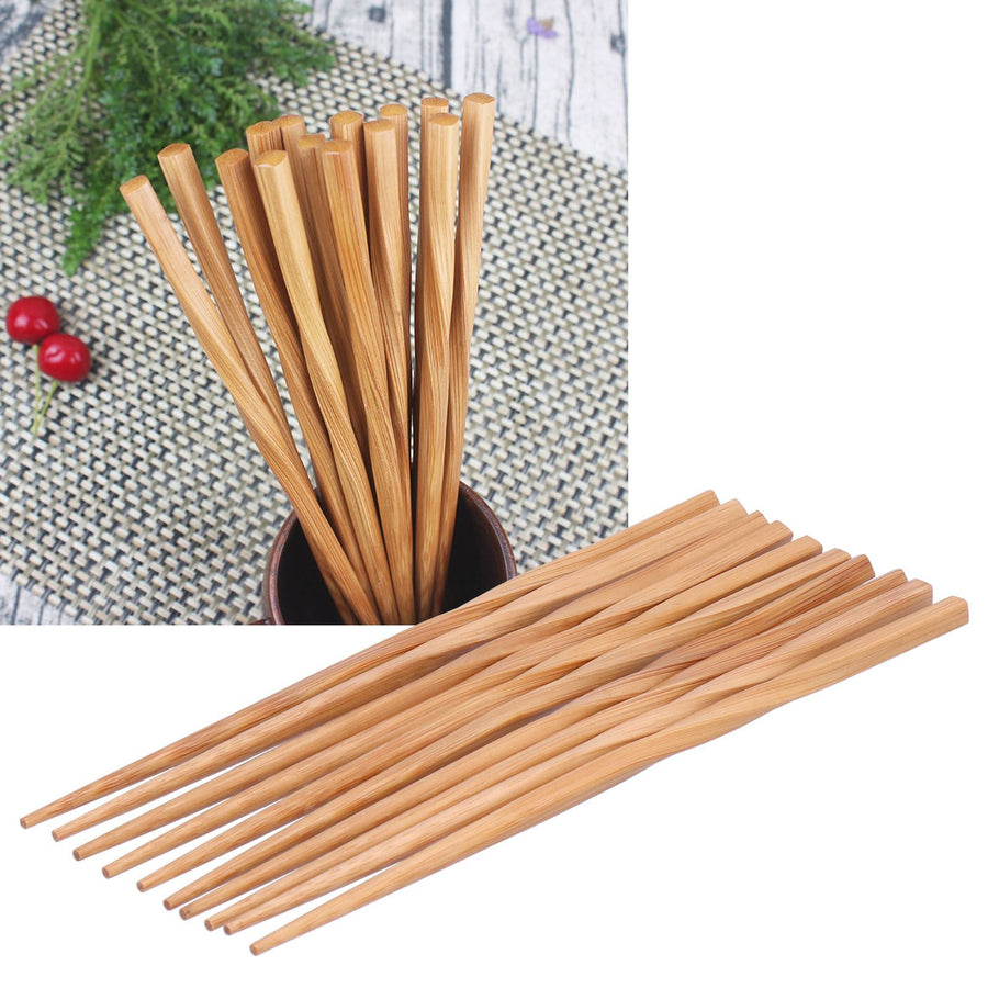5Pairs Bamboo Twist Chopsticks Originality Environmentally Chopsticks Set for Home Restaurant