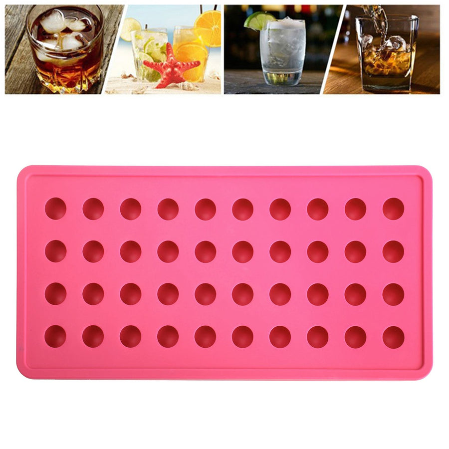 40 Holes Silicone Ice Ball Maker Mold Ice Cubes Tray Mould for Party Bar AccessoriesRose Red