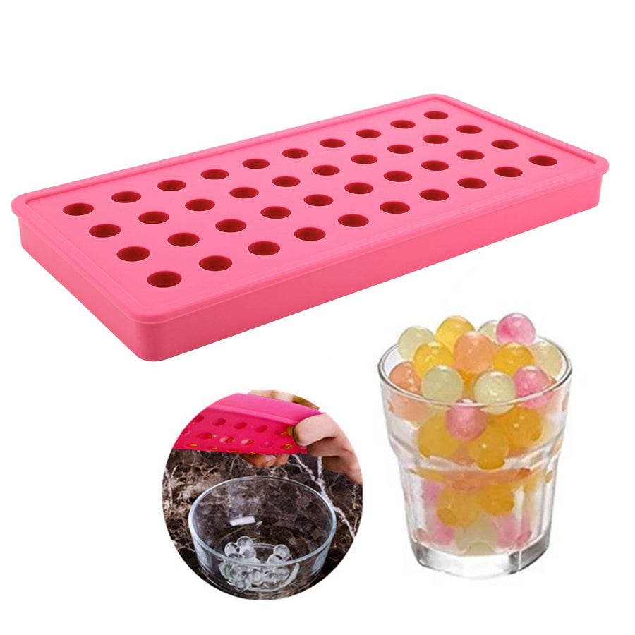 40 Holes Silicone Ice Ball Maker Mold Ice Cubes Tray Mould for Party Bar AccessoriesRose Red
