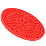 Dog Feeding Pad Silicone Dog Feeding Mat with Suction Cup Pet Supplies for Bathing GroomingRed
