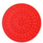 Dog Feeding Pad Silicone Dog Feeding Mat with Suction Cup Pet Supplies for Bathing GroomingRed